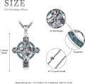 wholesale 925 Sterling Silver Celtic Trinity Knot Turquoise Saint Christopher Cross Pendant Necklace for Men & Women-0-3