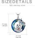 wholesale 925 Sterling Silver Blue Crystal Frog Pendant Necklace for Women-0-5