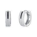 wholesale 925 Sterling Silver Black Stripe Huggie Hoop Earrings-0-0