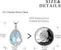 wholesale 925 Sterling Silver Blue Moonstone Teardrop Tree of Life Pendant Necklace for Mother's Day Gift-0-4