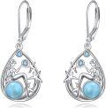 wholesale 925 Sterling Silver & Crystal Mermaid Earrings - Symbol of Kindness, Beauty, Pure Love - Perfect Gift for Her (21.6x13.9mm)-0-0