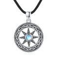 wholesale 925 Sterling Silver Valknut Necklace With Rainbow Moonstone-0-0