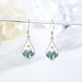 wholesale 925 Sterling Silver Mountain Turquoise and Gold Seed Teardrop Earrings-0-1