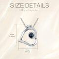 wholesale 925 Sterling Silver Black Pearl & Cubic Zirconia Heart Pendant Personalized Photo Name Necklace-0-5