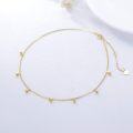 wholesale 14K Gold Tiny Beaded Chain Ankle Anklet with Heart Charm - 2 mm Balls and Adjustable Length (9-10 inches)-0-4
