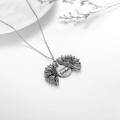 wholesale 925 Sterling Silver Sunflower Locket Necklace with YOU ARE MY SUNSHINE Engraving Pendant-0-3