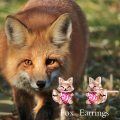 wholesale 925 Sterling Silver Cute Fox Holding Heart Earrings Wholesale Pink-0-1
