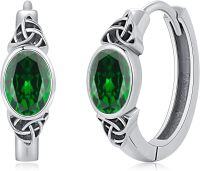wholesale Sterling Silver Celtic Knot Hoop Earrings with Cubic Zirconia-Earrings-05 May