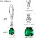 wholesale 925 Sterling Silver Emerald Green Crystal Drop Dangle Lever Back Earrings for Women-0-5