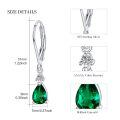 wholesale 925 Sterling Silver Garnet Drop Dangle Leverback Earrings for Women-0-6