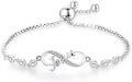 wholesale 925 Sterling Silver Infinity Love Faith Jesus Adjustable Bracelet for Women Christian Gifts-0-0