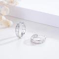 wholesale S925 Sterling Silver Hollow Cross Hoop Earrings for Women and Girls-0-1