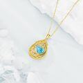 wholesale Sterling Silver Yellow Gold Plated Gemstone Tree of Life Pendant Necklace-0-62