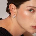 wholesale 925 Sterling Silver Spiked Cufflink Earrings Wholesale Black-0-3