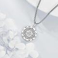 wholesale 925 Sterling Silver Compass Pendant Necklace  with Cubic Zirconia - Travel Jewelry for Women and Men-0-4