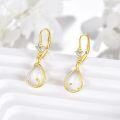 wholesale 14K Gold Moonstone Teardrop Leverback Earring for Women's Fashion s-0-4