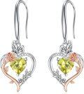 wholesale TOUPOP Peridot August Birthstone Earrings Sterling Silver Rose Heart Peridot Earrings Heart Butterfly Earrings Jewelry Anniversary Birthday Christmas Gifts For Women Her Wife Girlfriend Mom -0-0