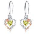 TOUPOP Sterling Silver Peridot Heart Butterfly Earrings-0-0