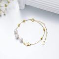 wholesale 14k Gold Bracelet Wholesale With Pearls And Bird Charm-0-1