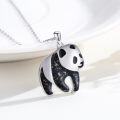 wholesale S925 Sterling Silver Black Onyx Panda Necklace - Peaceful & Tranquil Symbol, Hypoallergenic, 18+2 Chain, Ocean Jewelry Gift for Women-0-2