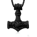 wholesale 925 Sterling Silver Plated Gold  Viking Mjolnir Thor's Hammer Pendant Norse Jewelry -0-1