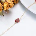 wholesale 14K Gold Red Crystal Leaves Charm Bracelet for Women - Mother's Day Gift-0-3