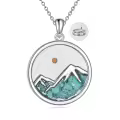 wholesale 925 Sterling Silver Mountain Pendant Necklace Wholesale with Turquoise Stone and Mustard Seed Christian Faith s for Women Girls-0-0