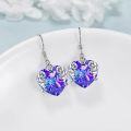 wholesale 925 Sterling Silver Metal Heart Crystal Dangle Drop Earrings for Women-0-1