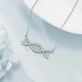 wholesale 925 Sterling Silver Cubic Zirconia Dna Pendant Necklaces for Women Girls Gifts Medical Science Jewelry 45cm Chain Length-0-2