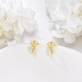 wholesale 14K Gold Dragonfly Stud Earrings with Cubic Zirconia - Mother's Day Gifts-0-4