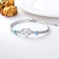wholesale 925 Sterling Silver Blue Crystal Infinity Heart Bracelet for Mom Gifts-0-1