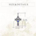 wholesale 925 Sterling Silver Blue Heart Celtic Knot Cross Necklace for Women Men Irish Catholic s 43cm Chain Length-0-5