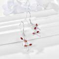 wholesale 925 Sterling Silver Red Crystal Dragonfly Drop Earrings for Women-0-2