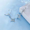 wholesale 925 Sterling Silver Star Blue Topaz Leverback Drop Dangle Earrings-0-1