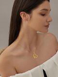 TOUPOP 14K Gold Crystal Mother Daughter Necklace, 16+2 Inch-0-2