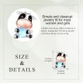 wholesale 925 Sterling Silver Cute Cow Holding Heart Moonstone Stud Earrings-0-4