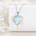 wholesale 925 Sterling Silver Heart-Shaped Pendant with Flowers and Honeybee Charm Necklace for Women-0-5