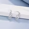 wholesale 925 Sterling Silver White Opal Celtic Knot Drop Earrings with Leverbacks for Women-0-4