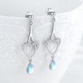 wholesale 925 Sterling Silver Heart-Shaped Blue Opalite Drop Earrings for Women - Elegant Gift Idea-0-1