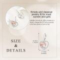 wholesale 925 Sterling Silver & Rose Gold Plated Horse Heart Dangle Earrings for Women-0-3