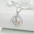 TOUPOP Sterling Silver Compass Mother Son Necklace-0-3