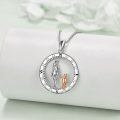 TOUPOP Sterling Silver Compass Mother Son Necklace-0-3