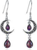 wholesale 925 Sterling Silver Black Opal Celtic Moon Earrings – Hypoallergenic, Tarnish Resistant, 12mm, 3.74g, Gift Box-0-0