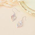wholesale TOUPOP Rose Heart Earrings For Women Sterling Silver Butterfly Initial C Letter Drop Dangle Earrings Anniversary Birthday Christmas Jewelry Gifts For Her Wife Girlfriend Mom -0-4