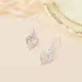 TOUPOP Sterling Silver Rose Heart Butterfly Initial C Letter Drop Dangle Earrings-0-4
