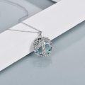wholesale 925 Sterling Silver Rainbow Crystal Tree of Life Pendant Necklace for Women-0-4