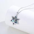 wholesale 925 Sterling Silver Hanukkah Star of David Pendant Necklace with Abalone Shell Inlay Jewellery for Women and Men-0-2