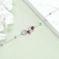 wholesale 925 Sterling Silver Infinity Ladybug Red Enamel Crystal Anklet For Women-0-2