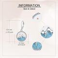 wholesale 925 Sterling Silver Turquoise Mountain Dangle Drop Nature Stone Earring for Women Gifts-0-3