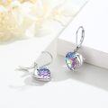 wholesale 925 Sterling Silver Mermaid Scale Heart-Shaped Dolphin Wave Stud Earrings for Women-0-1